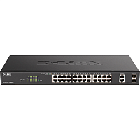 DGS-1100-26MPV2/A3A Коммутатор/ EasySmart L2 Switch 24х1000Base-T PoE, 2xCombo 1000Base-T/SFP, PoE Budget 370W