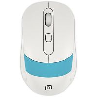 1869094 Мышь Oklick 310MW белый/синий оптическая 3200dpi беспров. USB для ноутбука 4but (1869094)