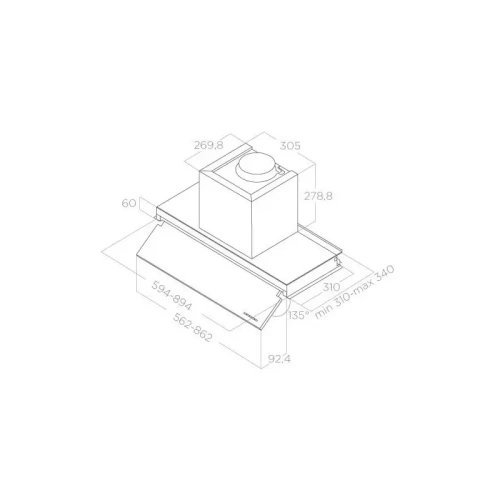 BOXINNODRIPIX/A/90-PRF0156613A Встраиваемые вытяжки ELICA/ Встраиваемая, 90 см, 600 м3/ч, нержавеющая сталь фото 6