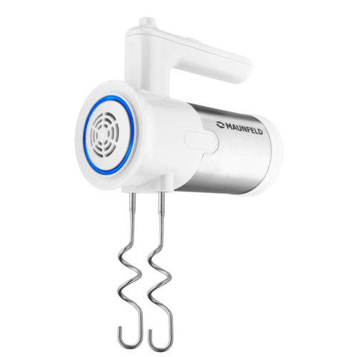 MF-321WH Миксер MAUNFELD/ Ручной миксер, 300 Вт, 5 скоростей, венчик, крюк для теста, белый фото 2