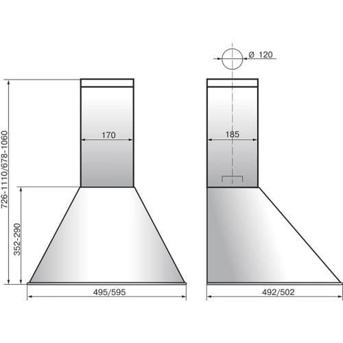165596 GOOD, Кухонная вытяжка ELIKOR Эпсилон 60П-430-П3Л топленое молоко/зол. фото 2