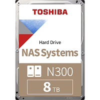 HDWG780UZSVA Жесткий диск/ HDD Toshiba N300 NAS SATA3 3.5" 8TB 7200 512Mb 6Gb/s 1 year warranty (replacement ST8000NT001, WD8005FFBX, ST8000VN004)