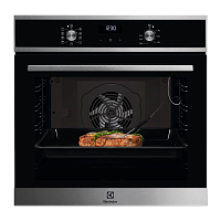 EOF5F70X Встраиваемая электрическая духовка ELECTROLUX/ Духовой шкаф с конвекцией, объем 72 л, 8 режимов, очистка каталитическая задняя стенка, 2 стекла в дверце, направляющие проволочные + телескопические (1 уровень)