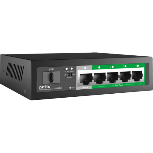 P106GC Коммутатор/ Коммутатор Netis P106GC (L2) 5x1Гбит/с 1SFP 4PoE 60W неуправляемый фото 2 P106GC Коммутатор/ Коммутатор Netis P106GC (L2) 5x1Гбит/с 1SFP 4PoE 60W неуправляемый фото 2