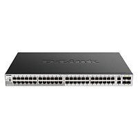 DGS-3130-54TS/B1A Коммутатор/ DGS-3130-54TS Managed L3 Stackable Switch 48x1000Base-T, 2x10GBase-T, 4x10GBase-X SFP+, Surge 6KV, CLI, 1000Base-T Management, RJ45 Console, USB, RPS, Dying Gasp