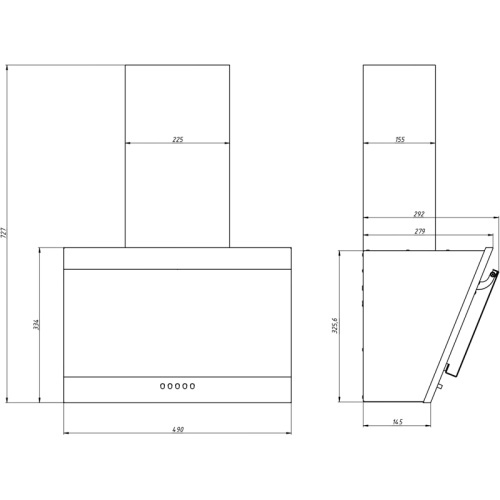 266394 GOOD, Кухонная вытяжка КВ Титан 50П-430-К3Д, черный фото 5