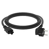 GCR-54407 GCR PRO Кабель питания черный, 2.0m, евровилка угловая Schuko - С5, 3*0,5mm, медь