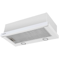 VSFast(Glass)60White ВЫТЯЖКА MAUNFELD/ Тип: встраиваемая Цвет: белый. Ширина 600 мм. Максимальная производительность 850 м3/час, 2 скорости, колыбельное управление, алюминиевый фильтр, освещение светодиодное LED 2*1 Вт, уровень шума 47Дб, полная потребляе