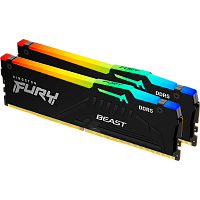 KF552C40BB2AK2-64 Память оперативная/ Kingston 64GB 5200MHz DDR5 CL40 DIMM (Kit of 2) FURY Beast RGB