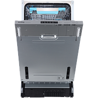 KDI45460SD Встраиваемая посудомоечная машина Korting/ Полновстр., 45 см, 10 компл., слайдерное крепление двери для фасадов высоких кухонь, третья корзина для столовых приборов, А++/A/A, Электронное управление, цифровой LED дисплей белого цвета Cold White,