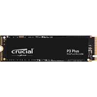 CT1000P3PSSD8 Твердотельный накопитель/ Crucial SSD P3 Plus, 1000GB, M.2(22x80mm), NVMe, PCIe 3.0 x4, QLC, R/W 5000/4200MB/s, IOPs н.д./н.д., TBW 220, DWPD 0.1 (12 мес.)