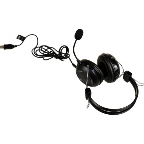 HU-35 Наушники с микрофоном A4Tech HU-35 черный 2м накладные USB оголовье фото 2 HU-35 Наушники с микрофоном A4Tech HU-35 черный 2м накладные USB оголовье фото 2