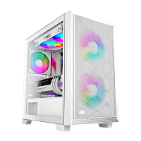 C3D310WHARGB Корпус без блока питания/ Case PCCooler C3D310 WH ARGB, Mini-Tower, TG, Mesh, 2x120mm ARGB, 2xUSB-A 3.0, mATX, mITX White