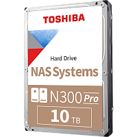 HDWG71AXZSTB Жесткий диск/ HDD Toshiba N300 NAS PRO SATA3 3.5" 10TB 7200 512Mb 6Gb/s 1 year warranty (replacement WD103KFBX, ST10000VN0008, ST10000VN000, WD100EFGX, ST10000NT001)