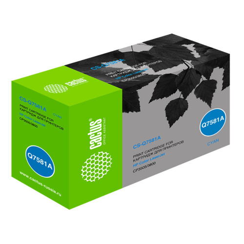 -/ Картридж лазерный Cactus CS-Q7581A Q7581A голубой (6000стр.) для HP CLJ CP3505/3800 фото 4 -/ Картридж лазерный Cactus CS-Q7581A Q7581A голубой (6000стр.) для HP CLJ CP3505/3800 фото 4