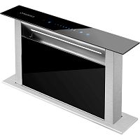 Prestige90Black ВЫТЯЖКА MAUNFELD/ Вытяжка встраиваемая в столешницу, 90 см, 1150 м3/ч, 63дБ, 4 скорости, слайдерное управление, таймер, дисплей, черное стекло (Фильр CF152 не входит в комплект)