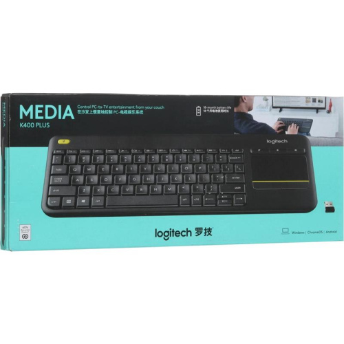 920-007173 Клавиатура/ Logitech Keyboard K400 Wireless Touch Plus RTL Black, USB фото 8 920-007173 Клавиатура/ Logitech Keyboard K400 Wireless Touch Plus RTL Black, USB фото 8