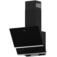KHC65070GN Вытяжка Korting/ Наклонная, 60см, электронное сенсорное управление Touch, 3 режима, 450 м3/ч., таймер, алюминиевый жировой фильтр, лампы освещения LED, ур.шума 50 дб, черное стекло
