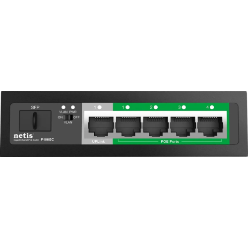 P106GC Коммутатор/ Коммутатор Netis P106GC (L2) 5x1Гбит/с 1SFP 4PoE 60W неуправляемый фото 4 P106GC Коммутатор/ Коммутатор Netis P106GC (L2) 5x1Гбит/с 1SFP 4PoE 60W неуправляемый фото 4