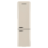 MFF186NFRBG Холодильник MAUNFELD/ Двухкамерный холодильник, Стиль Ретро, 186,5х54х62,7 см, NoFrost, стандартный компрессор, полезный объем 250 л, объем холодильной камеры 180 л, объем морозильной камеры 70 л, электронное управление, LED освещение, уровень