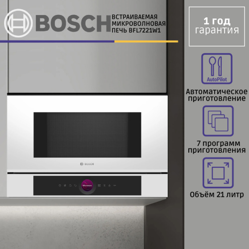 BFL7221W1 900Вт, 5 режимов, инвертер, 21 л, цвет белый, петли слева фото 6