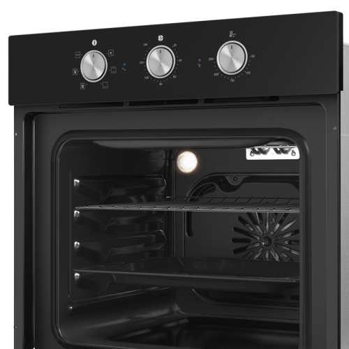 OEF606BK Шкаф духовой электрический HOMSair/ электрический, встраиваемый, механическое управление, 60 л., конвекция, гриль, таймер, черный фото 6