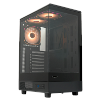 F510-TGBK-ARGB Корпус без блока питания/ Case HSPD F510, Panoramic Mid Tower, Black, TG, 0.5 SPCC, 3x120mm ARGB (Orbis F1) ATX, mATX, mITX 180/280/160mm 1x2.5", 1x3.5", 7xPCI 2xUSB-A 3.0 356x218x467mm