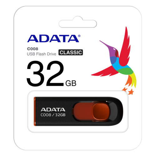 AC008-32G-RKD USB-накопитель/ ADATA 32GB C008 USB Flash Drive (Black/Red) фото 3 AC008-32G-RKD USB-накопитель/ ADATA 32GB C008 USB Flash Drive (Black/Red) фото 3