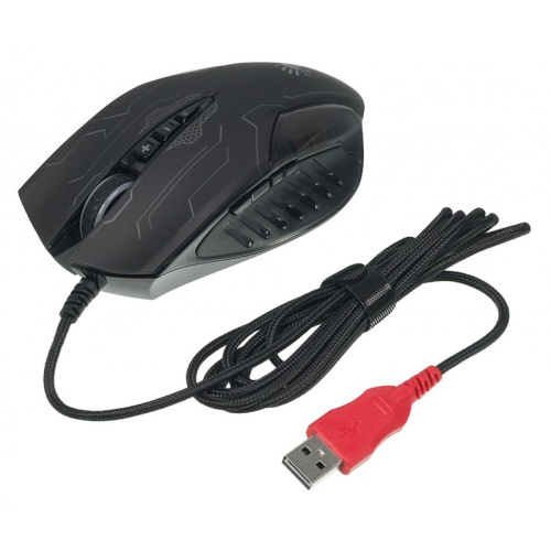 Q51 Мышь A4Tech Bloody Q51 черный/рисунок оптическая 6200dpi USB 8but фото 4
