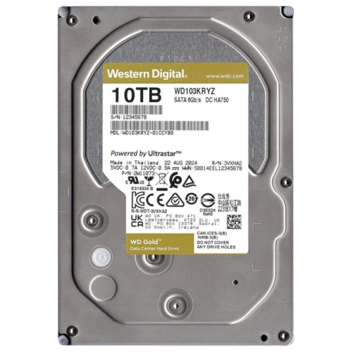 WD103KRYZ Жесткий диск Western Digital Gold WD103KRYZ 10ТБ 3,5" 7200RPM 512MB (SATA III) фото 9 WD103KRYZ Жесткий диск Western Digital Gold WD103KRYZ 10ТБ 3,5" 7200RPM 512MB (SATA III) фото 9