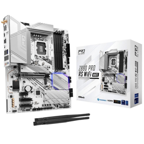 Z890PRORSWIFIWHITE Материнская плата ASRock Z890 PRO RS WIFI WHITE, RTL Z890PRORSWIFIWHITE Материнская плата ASRock Z890 PRO RS WIFI WHITE, RTL