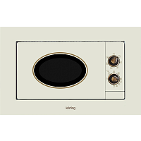 KMI820RB Встраиваемая микроволновая печь Korting/ Встраиваемая микроволновая печь с грилем, серия Retro, дизайн Provence, механическое управление, объем печи: 20 л, функция гриля, таймер, функции разморозки, комбинированные режимы СВЧ + Гриль, камера из н