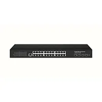 NS-SW-24G4G10-L Управляемый L3 коммутатор Gigabit Ethernet/ Управляемый L3 коммутатор Gigabit Ethernet на 24xRJ45 + 4x10G SFP+ Uplink. Порты: 24 x GE (10/100/1000Base-T) + 4 x 10G SFP+ Uplink, Консольный порт, Уровень управления L3 (Full managed), Поддерж