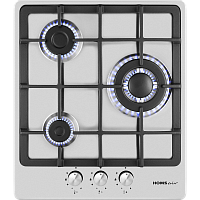 Встраиваемая газовая панель HOMSair/ Варочная панель, газ, механическое управление, 3 конфорки, газ контроль, автоподжиг, WOK-конфорка, конфорки ALBEK, нержавеющая сталь