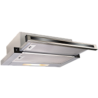 KHP6637GNX Встраиваемая вытяжка Korting/ Встраиваемая с выдвижным экраном, ширина 60 см, 2 режима, клавишное управление, 600 м3/ч., алюминиевые жировые фильтры,LED освещение, панель - нерж сталь+черное стекло