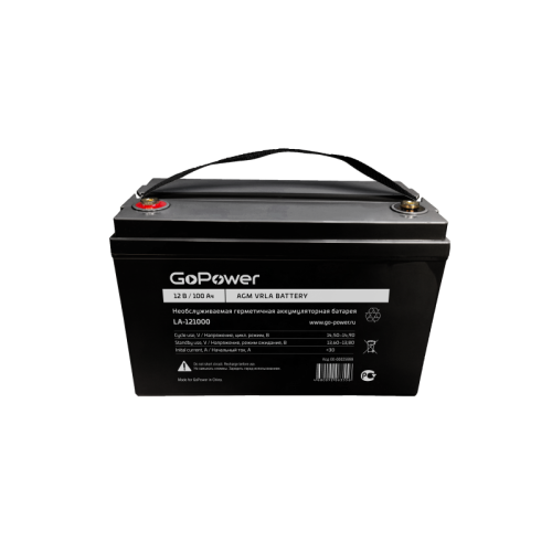 00-00025999 Аккумулятор свинцово-кислотный GoPower LA-121000 12V 100Ah 00-00025999 Аккумулятор свинцово-кислотный GoPower LA-121000 12V 100Ah