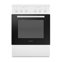 MEC65CW07 Плита электрическая MAUNFELD/ Электрическая стеклокерамическая плита, 60 см, Варочная поверхность стеклокерамика, духовка электро, 4 функция, 60 л, цвет белый