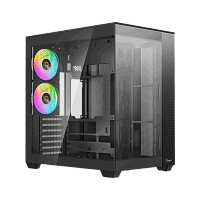 Delta-C74-BKD200XX-GL Корпус ПК без блока питания/ Case Ocypus Delta C74 BK ARGB, Midi-Tower, TG, 2x120mm ARGB, 2xUSB-A 3.0 + 1xUSB-C 3.1, ATX, mATX, mITX Black