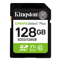 SDS3/128GB Карта памяти/ Kingston 128GB SDXC Canvas Select Plus Gen3 150MB/s C10 UHS-I U1 V10
