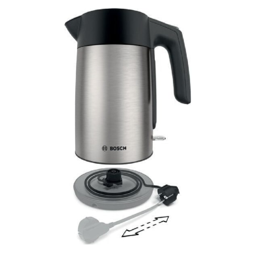 TWK7L460 Чайник BOSCH/ Цвет: стальной, черный, 2400 Ватт, скрытый нагр.элемент, 1.7 л фото 6