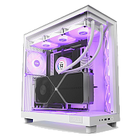 CC-H61FW-R1 Корпус ПК без блока питания/ Case NZXT H6 Flow RGB (2023), Midi-Tower, TG, 3x120mm RGB, 2xUSB-A 3.2 + 1xUSB-C 3.2, ATX, mATX, mITX White