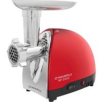 MF-233CH Мясорубка MAUNFELD/ Мясорубка, мощность 1360 Вт, производительность 1,5 кг/мин, 5 насадок, реверс, цвет: красный