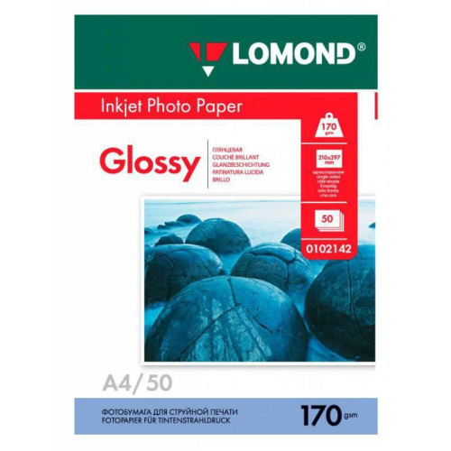 Фотобумага Lomond 0102142 A4/170г/м2/50л./белый глянцевое для струйной печати Фотобумага Lomond 0102142 A4/170г/м2/50л./белый глянцевое для струйной печати