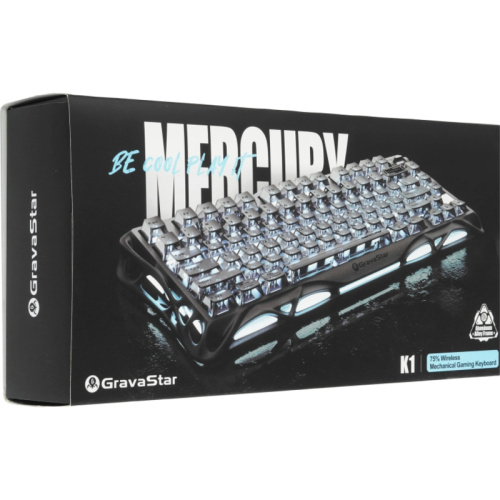 6972448924443 Игровая клавиатура/ Механическая беспроводная клавиатура Gravastar Mercury K1 XTAL BLK фото 8