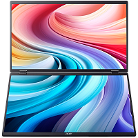 UM.XP3CD.E01 Монитор/ ACER PD193QEbmiuux 18,5'', Double Portable monitor, UltraThin Black, 16:9, IPS, 1920x1080, 4ms, 250cd, 100Hz, 1xHDMI + 2xType-C(15W) + SPK + Audio Out, Speakers 2Wx2, sync: FreeSync, Vesa:100x100