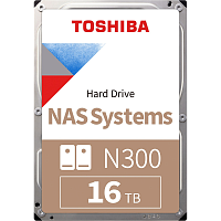 HDWG51GXZSTA Жесткий диск/ HDD Toshiba N300 NAS SATA3 3.5" 16TB 7200 512Mb 6Gb/s 1 year warranty (replacement ST16000NT001)