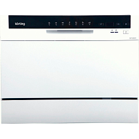 KDF2050W Посудомоечная машина Korting/ Отдельност.настольная, А+/А/А, электронное управление LED индикаторы, 7 прогр., 6 компл., таймер отложенного старта 1-24 часов, защита от протечек, прграмма самоочистки, возможность подключения к горячей воде; Ур.шум