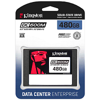 SEDC600M/480G Твердотельный накопитель/ Kingston SSD DC600M, 480GB, 2.5" 7mm, SATA3, 3D TLC, R/W 560/470MB/s, IOPs 94 000/41 000, TBW 876, DWPD 1 (12 мес)