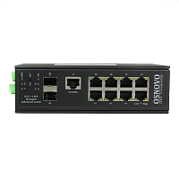 SW-70802/ILS Коммутатор/ OSNOVO Промышленный гигабитный L2+ коммутатор на 10 портов , 8*10/100/1000Base-T, 2*SFP 1000Base-X, БП опционально