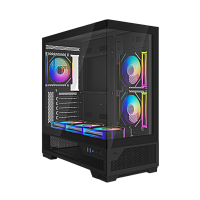 V43-BKADA6X1-GL Корпус ПК без блока питания/ Case SAMA V43 Black, Midi-Tower, TG, 6x120mm ARGB, 2xUSB 3.0 + 1xUSB 3.2 Type-C, ATX, mATX, mITX Black